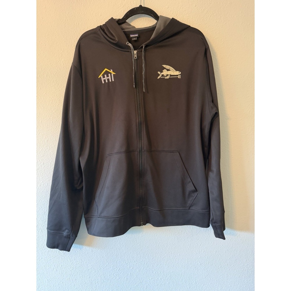 Patagonia Hoodie Full-Zip Flying Fish PolyCycle Sweatshirt Men‎ Large